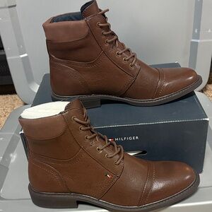 Tommy Hilfiger Men's Brown Lace-Up Ankle Boots
